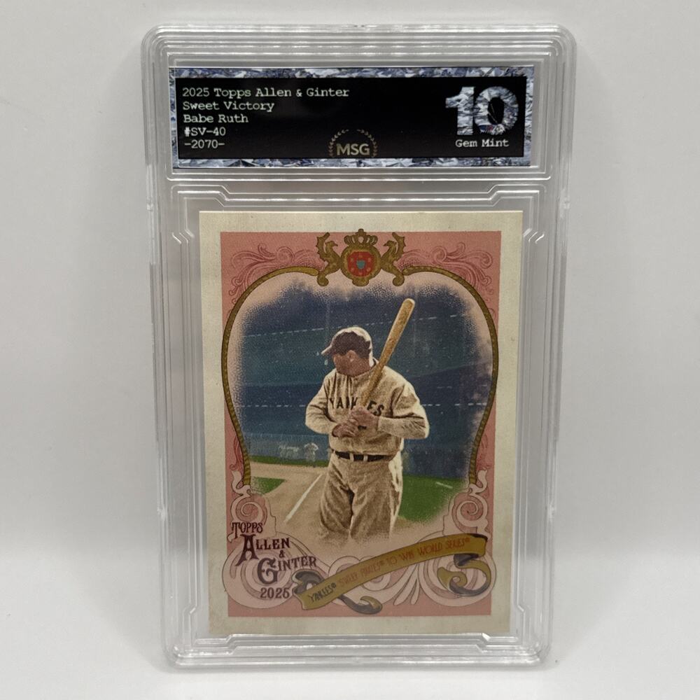 2025 Topps Allen & Ginter #SV-40 Babe Ruth Sweet Victory Card Yankees Graded 10